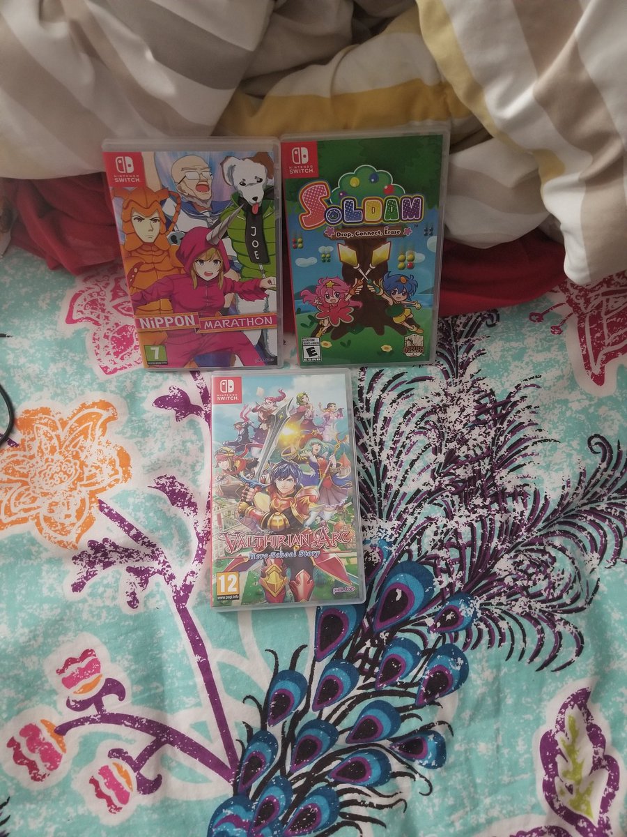 DragonMstrAlex's tweet photo. Switch pickups 202-204. Thank you @shop4megastore! Valthirian Arc Hero School Story and Nippon Marathon from @PQubeGames and Soldam: Drop, Connect, Erase from @DispatchGames. #SwitchCorps #Switchvember https://t.co/eILcVLQLXc