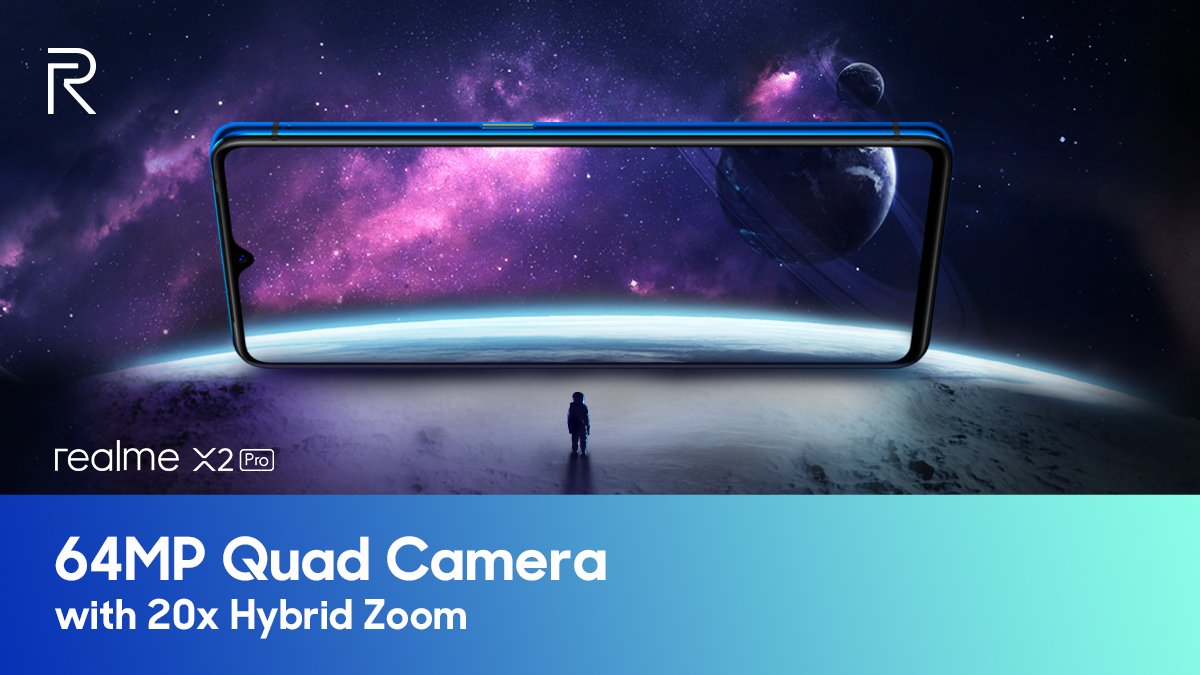 realmeIndia's tweet image. Choose to expand your vision with ultra-high resolution of the #64MPQuadCamera with 20x Hybrid Zoom of #realmeX2Pro, India&apos;s #FastestChargingFlagship. It comes equipped with Tetracell &amp;amp; 3D HDR technologies for crystal clear &amp;amp; detailed pictures!
bit.ly/2QOPgGL