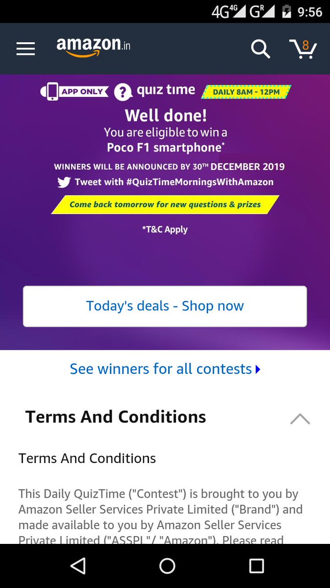 SamreenFatimaS1's tweet photo. #QuizTimeMorningsWithAmazon
@amazonIN https://t.co/6IwxPlx9HR