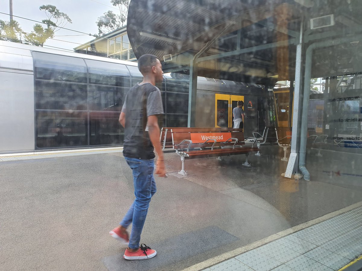 miracleboi's tweet photo. Tangara tech upgrade set currently at Westmead testing heading into the city. I know one set is T106 but can't remember the other set.

Sorry for the bad pic. Best I could do #tangaratechupgrade #tangara #T1westernline #T1line #sydneytrains 

@s3_gunzel @STVYouTube https://t.co/fE7LIGtIqL