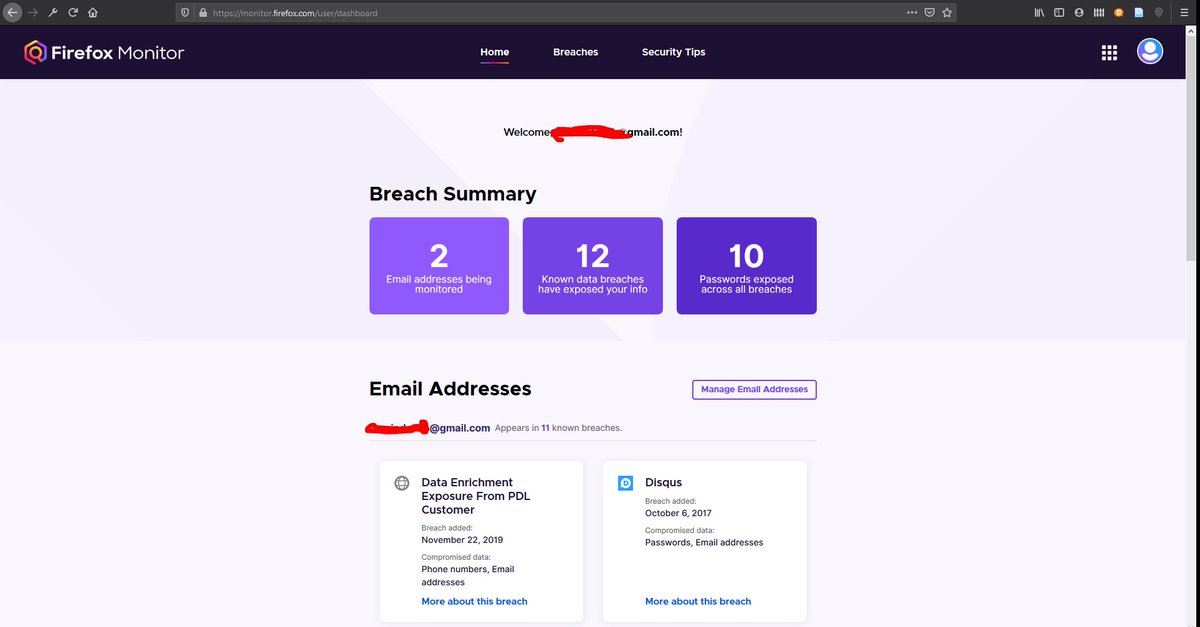 dumindaxsb's tweet image. Firefox Monitor

Get notified when your email(s) and personal information are involved in a data breach.

monitor.firefox.com/user/dashboard

#FirefoxMonitor #DataBreach #Security #ScamAlert