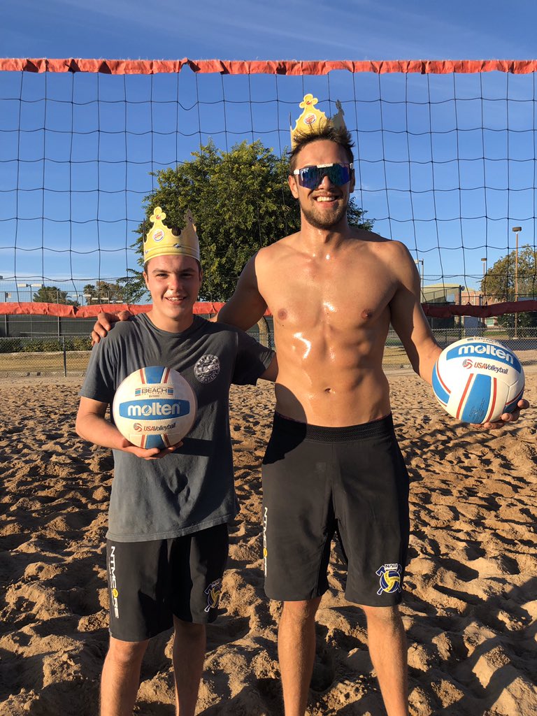 Congrats to our new King of the Beach champions! NAU players- Michael Maguire and Nico Bohland claim the final tournament today, only dropping one set on the day! Great to see this game growing! <a href="/FirstPointVB/">FirstPointVolleyball</a> <a href="/AVCAVolleyball/">AVCA</a> <a href="/usavolleyball/">USA Volleyball</a> <a href="/avpbeach/">AVP</a> #growmensbeach