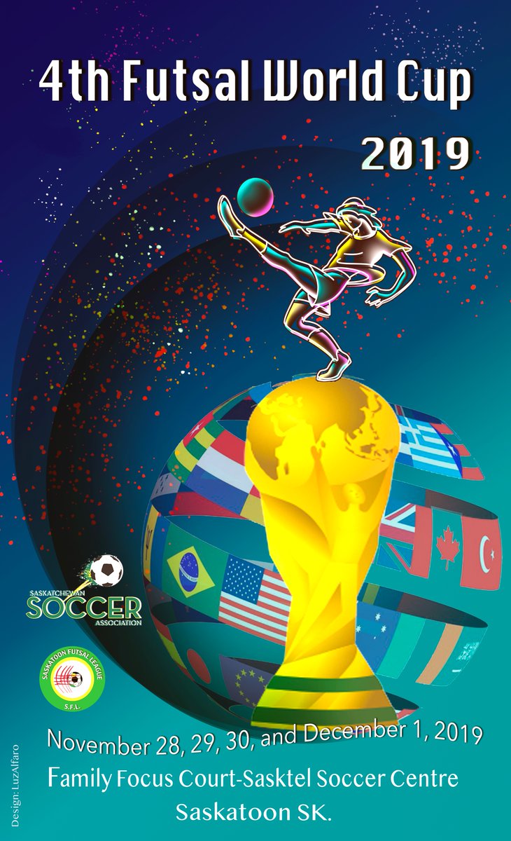 SaskFutsaleague's tweet photo. Saskatoon Futsal League - SFL is pleased to announce its “Fourth Men Futsal World Cup 2019” this upcoming November 28th, 29th, 30th, and December 1st, 2019. #Sasksoccer #CanFutsal 
@KytSoccer
 
@CanadaSoccerEN
 
@SaskSoccer https://t.co/XeTo1fFEsg