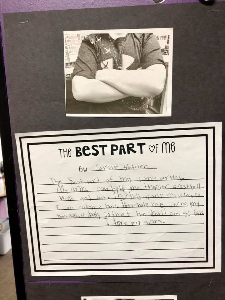 KaiserAudra's tweet photo. This week we read, “The Best Part of Me,” by Wendy Ewald. The exerts have been written by children and discuss self-esteem and diversity. We decided to write about our own favorite parts of ourselves. Enjoy! https://t.co/Z5124o2sx3