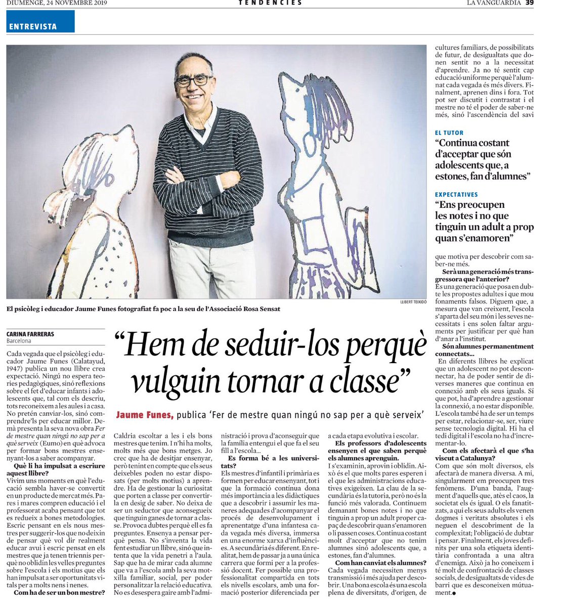 Article de @JaumeFunes val la pena llegir-lo. El docent ha de seduir, saber engrescar (m'agrada més aquesta paraula que motivar), per tant, ha d'estar al dia del que passa a l'aula i als seus alumnes, trobar la fibra sensible que els desvetlli la curiositat per aprendre.