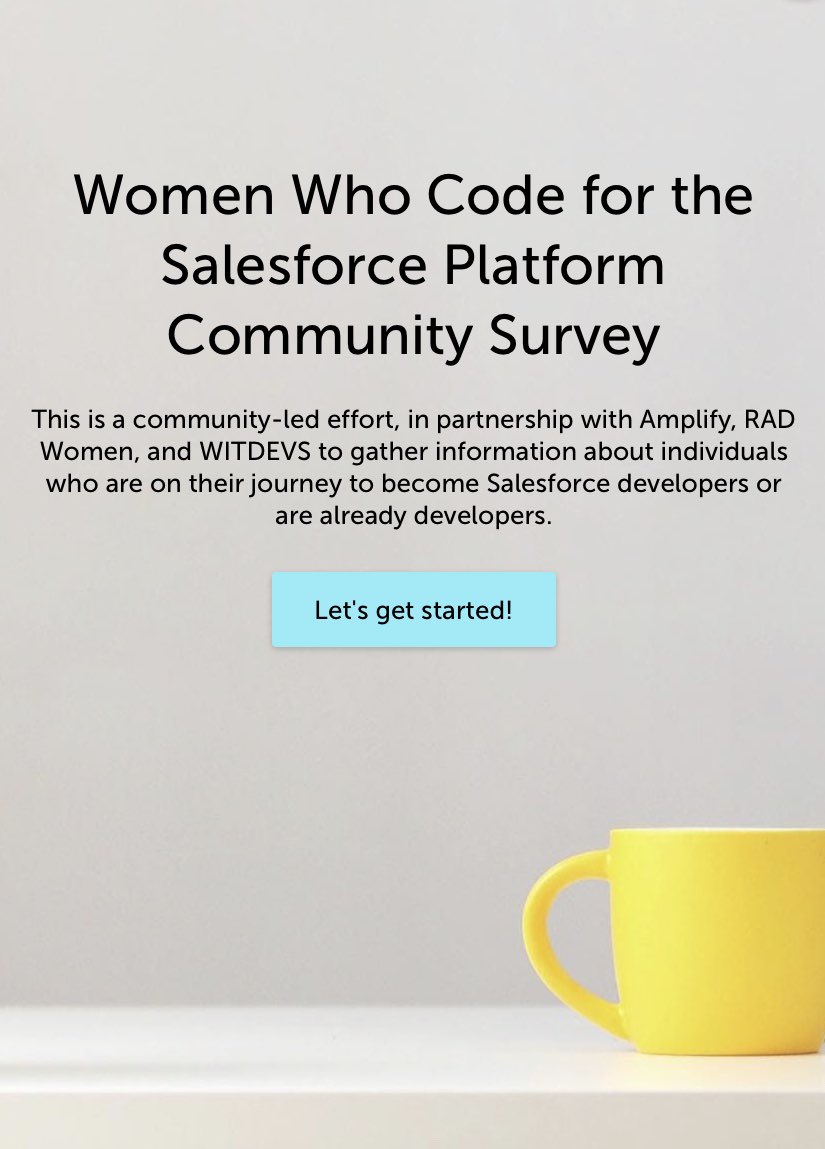 Leaving #DF19 wondering how you can help? If you are a woman who codes for the #Salesforce platform, please take a few minutes to complete this community led survey. Help us <a href="/RADWomenCode/">RAD Women Code</a> @WITDEVS <a href="/AmplifyNGO/">Amplify</a> understand your experience. >> bit.ly/wwc4sfdc
