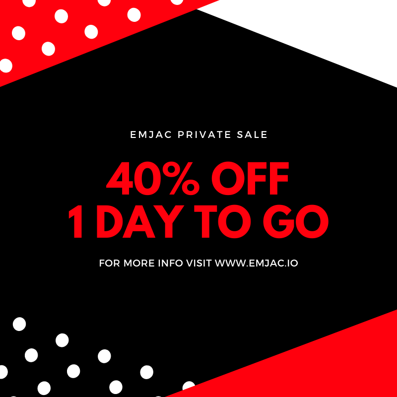 emjac_emj's tweet photo. 1 DAY TO GO for EMJAC Private Sale
Don't miss the chance to grab HUGE 40% Discount! https://t.co/P6CXCcA80T