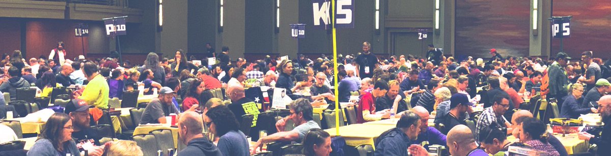 MeepleMaven's tweet photo. Some of the many, many #Boardgames in play in the main hall at #BGGCon c.1am>>> #StrongholdUndead #Wavelength #Carrossel #UnderwaterCities w Exp #ChocolateFactory #Flotilla #PathOfLightAndShadow
#MysteryHouse #Garum #Porto #ClashOfCultures #AFeastForOdin #CastelloMethoni #Pact https://t.co/qOKIO0XXjR