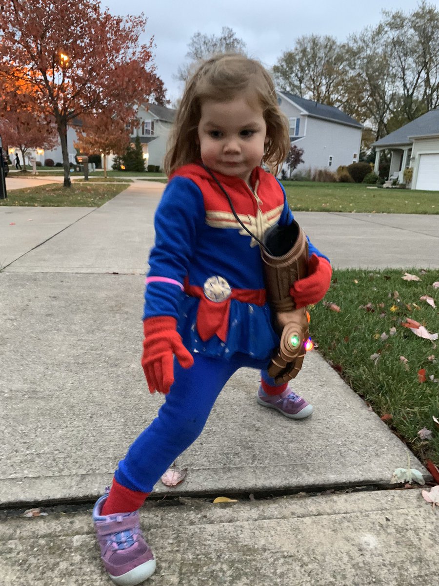 Watching the bonus materials in the new #infinitysaga and loved hearing <a href="/brielarson/">Brie Larson</a> talk about the girls inspired by #CaptainMarvel. Wanted to share another superhero trainee, keeping other trick-or-treaters safe on Halloween night.
- “Higher, further, faster, baby!”