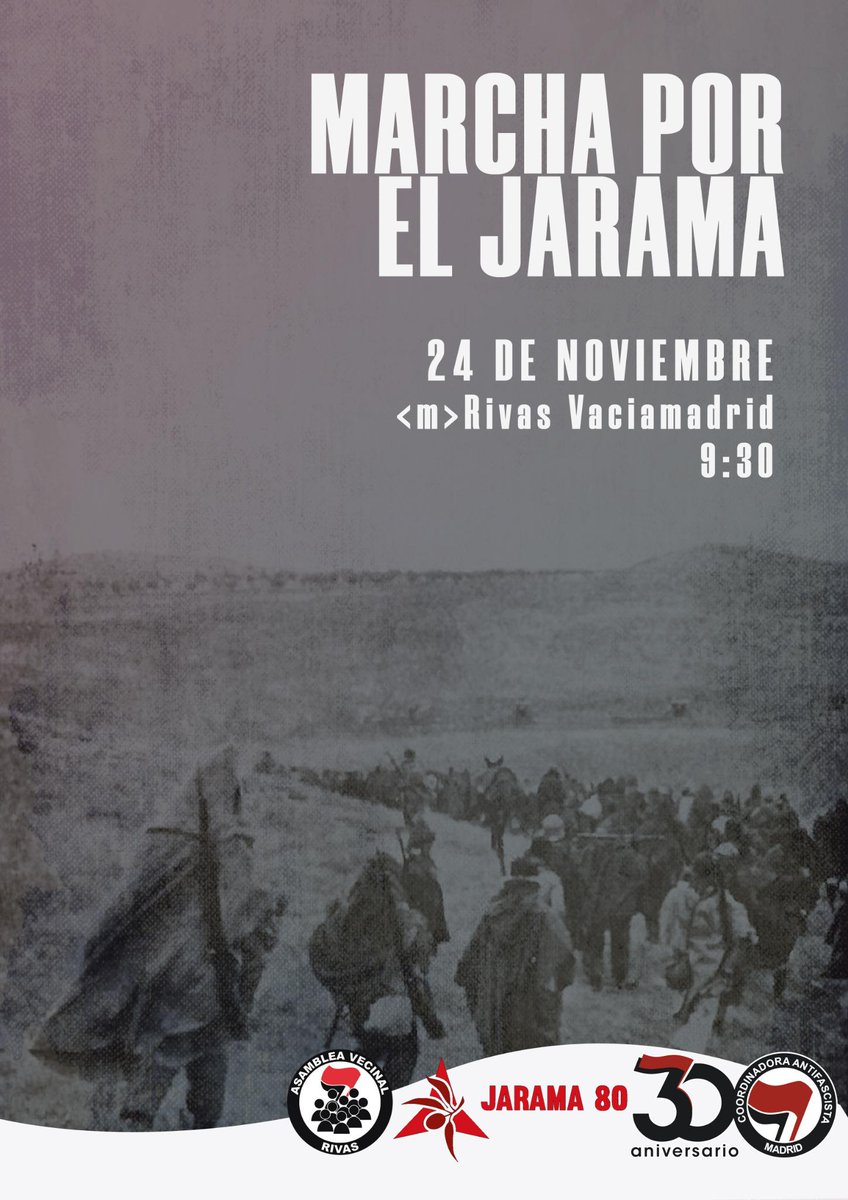 Después de la resaca emocional de ayer, nos vemos en un rato en Rivas Vaciamadrid en una nueva cita con la memoria histórica.
#JJAA2019
#NoPasarán