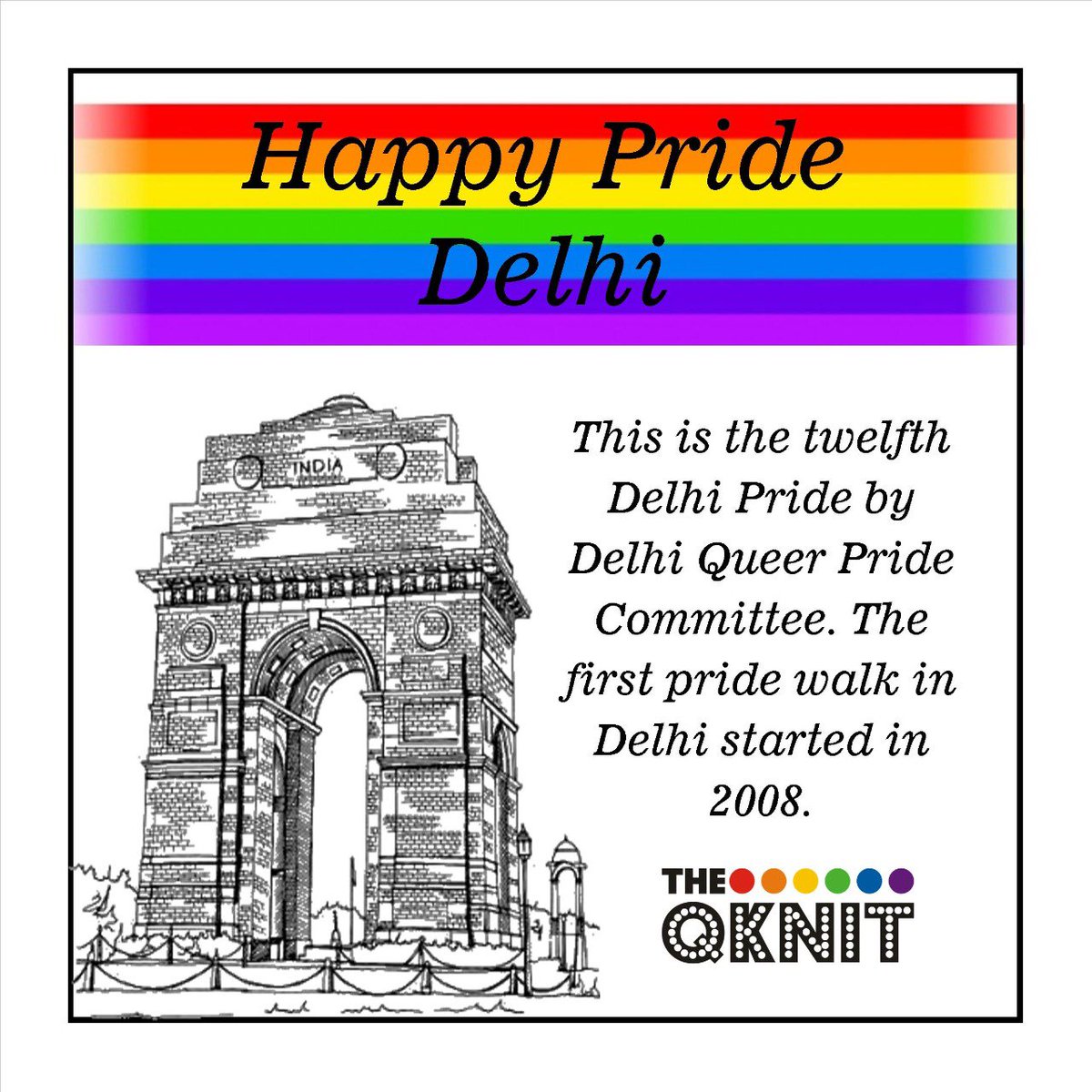We wish Delhi Happy Pride! 🏳️‍🌈🏳️‍🌈🏳️‍🌈

#TheQKnit #QueerSamachar #Queer #Acceptance #Inclusion #LoveIsLove #LoveWins #Love #QueerKatta #LGBTQIA #LGBT #Rights #Equality #TransRights #LGBTPride #Bisexuality #Gays #Lesbians #Intersex #Pride #India #Transgender #DelhiPride #Pride