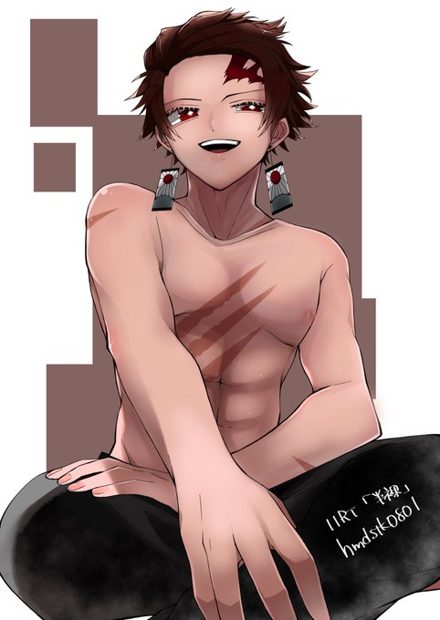 くろた原稿頑張ろうね。さんがTwitterに投稿した竈門炭治郎(鬼滅の刃)のイラスト。