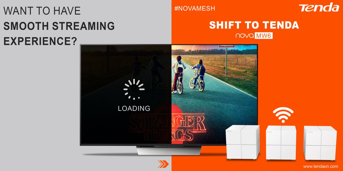 tendaoffcial's tweet photo. Stream your favorite shows without any interruption, with Tenda's MW6 nova mesh.
Know more: https://t.co/mzz6U3bZTt
#Tenda #WiFi #MeshTechnology #Nova #RealMesh #NovaMesh #Coverage #BigHome #FullWiFi #Online #Video #LagFree #4KStreaming #Webseries #Online https://t.co/dyLKaIRdRa