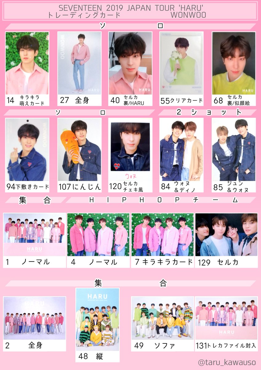 SEVENTEEN 2019 JAPAN TOUR 'HARU' トレーディングカード一覧 / X