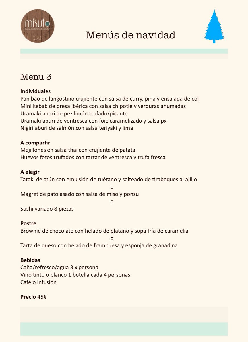 Aquí os dejamos nuestros menús de navidad..No te olvides de reservar!!
