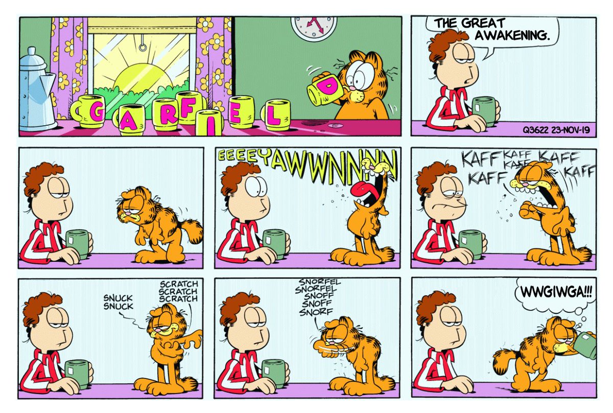 Q Drops as Garfield stripsQ3622 23 Nov 2019