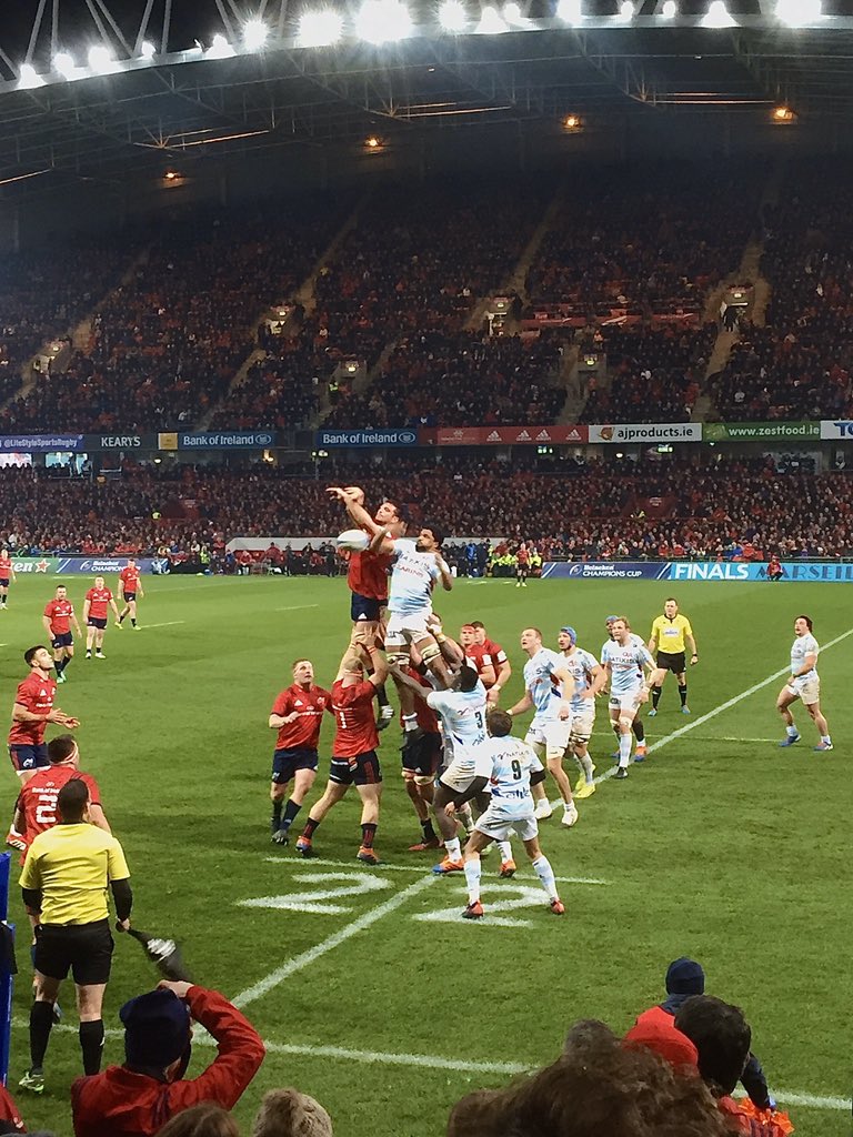 pjoriordan's tweet photo. Not the result we wanted but what a fight back by @Munsterrugby against a seriously good @racing92 side and a cracking game with a fiery atmosphere... @thomondstadium #MUNvR92 https://t.co/xgB7fYnFTP