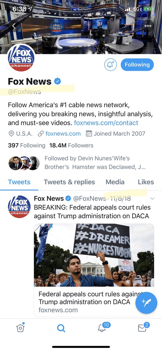  @realDonaldTrump’s largest propaganda accounts:  @FoxNews  @foxandfriends  @FoxNewsResearch were shuttered in November 2018....and he hasn’t said a peep about it...