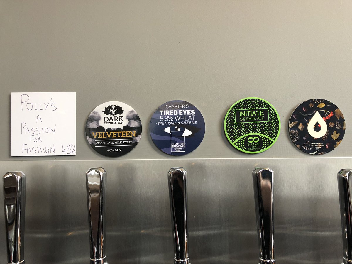 Mold Alehouse (@moldalehouse) on Twitter photo Sundays KeyKeg from 4pm -
A passion for fashion - <a href="/pollysbrewco/">Polly's</a>
Velveteen Choc Milk Stout - <a href="/darkrevbeer/">Dark Revolution</a>
Tired Eyes Wheat - <a href="/ChapterBrewing/">Chapter Brewing</a>
Initiate Pale - <a href="/hafodbrewery/">Hafod Brewing Co Ltd</a>
The Feels - <a href="/pollysbrewco/">Polly's</a> Sundays KeyKeg from 4pm -
A passion for fashion - <a href="/pollysbrewco/">Polly's</a>
Velveteen Choc Milk Stout - <a href="/darkrevbeer/">Dark Revolution</a>
Tired Eyes Wheat - <a href="/ChapterBrewing/">Chapter Brewing</a>
Initiate Pale - <a href="/hafodbrewery/">Hafod Brewing Co Ltd</a>
The Feels - <a href="/pollysbrewco/">Polly's</a>
