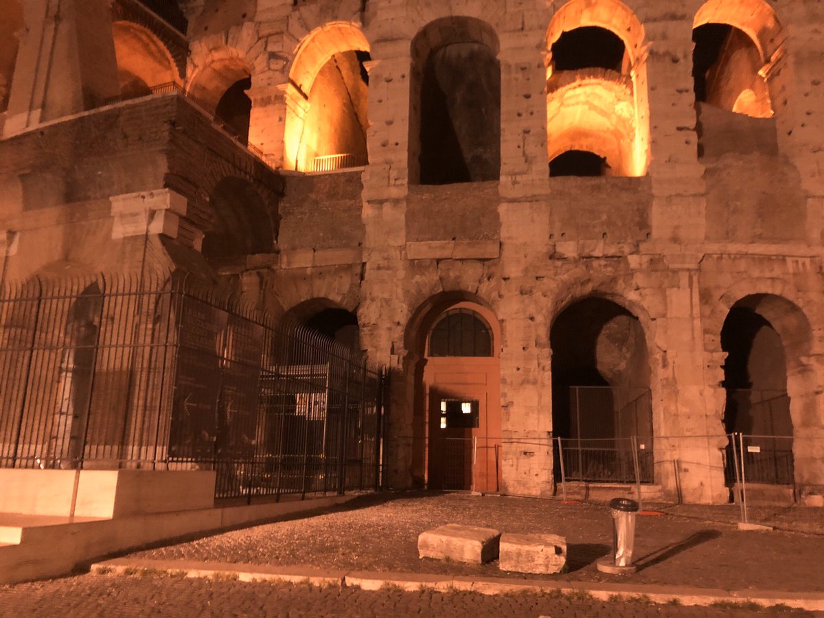 One of the ground views of The Colosseum at night. The colour of the lighting here gives it a more comfortable feeling, similar to that of a cozy campfire, which makes the experience all the more relaxing.