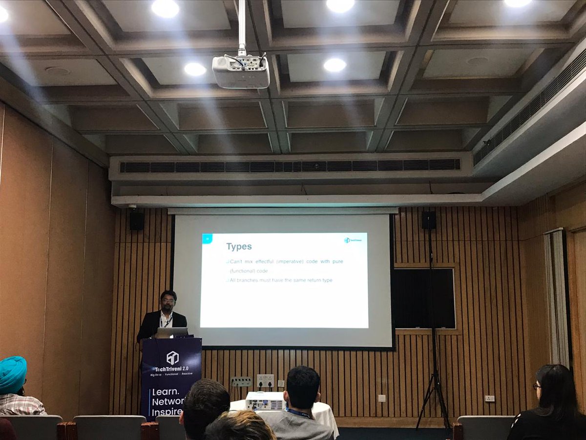 TechTriveni's tweet photo. "Thanks to @ajnsit for his presentation and insightful session on how to write common imperative algorithms in Haskell at #TechTriveni."#TechTriveni #event #techconference #techleaders #techcommunity #delhincr https://t.co/jwvesIU6Ug