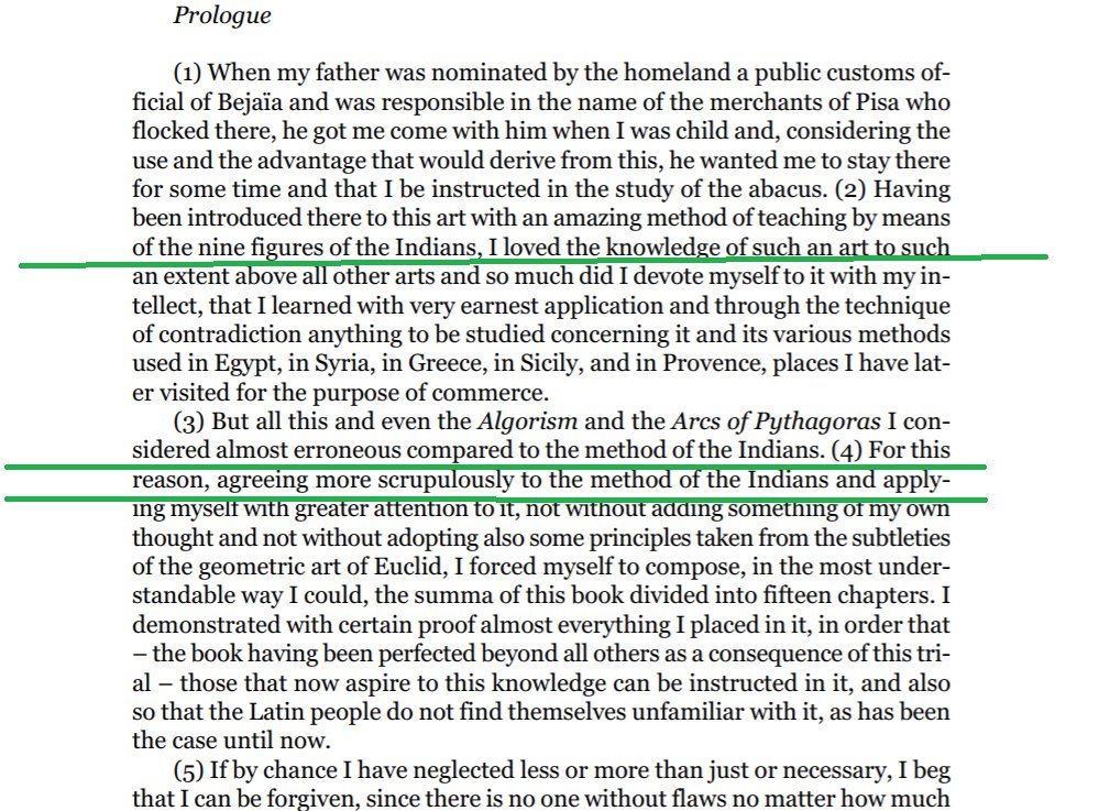 Fibonacci further says-" I loved Indian Mathematics to such an extent above all others that I completely devoted myself to it""I was also introduced to Greek, Arabic & Egyptian Math" "But I found ALL of them, EVEN Pythagoras, to be erroneous compared to Indian Mathematics"