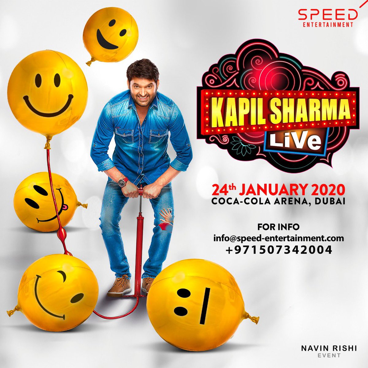 KapilSharmaK9's tweet photo. Kapil Sharma Live | 24 Jan 2020 | Dubai
Get ready as funny man Kapil Sharma gears up to bring his Comedy show at the Coca-Cola Arena, Dubai.
For more Info call 050 7342004
#cocacolaarena #891radio4 #bookmyshow_uae #speedentdxb #sonytelevision #Carfaregroup #EmiratesNBD #dsfsocial https://t.co/whQ6fbYm7C