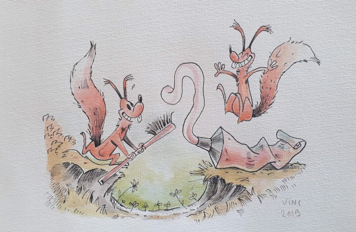 GoninVincent's tweet photo. brossage des dents 3 fois par jour !
#illustration #squirrel #ink #watercolorillustration #watercolor #draw #forest  #notinktober #toothpaste #cartoon https://t.co/lflMqFeRDo