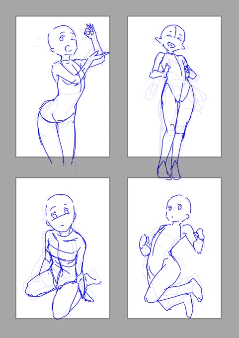 絵描く時みんなどんなラフ描くんだろ…最初のアタリ自分はこんななんだけど…いつもふわふわしてて、大体没にしてる 