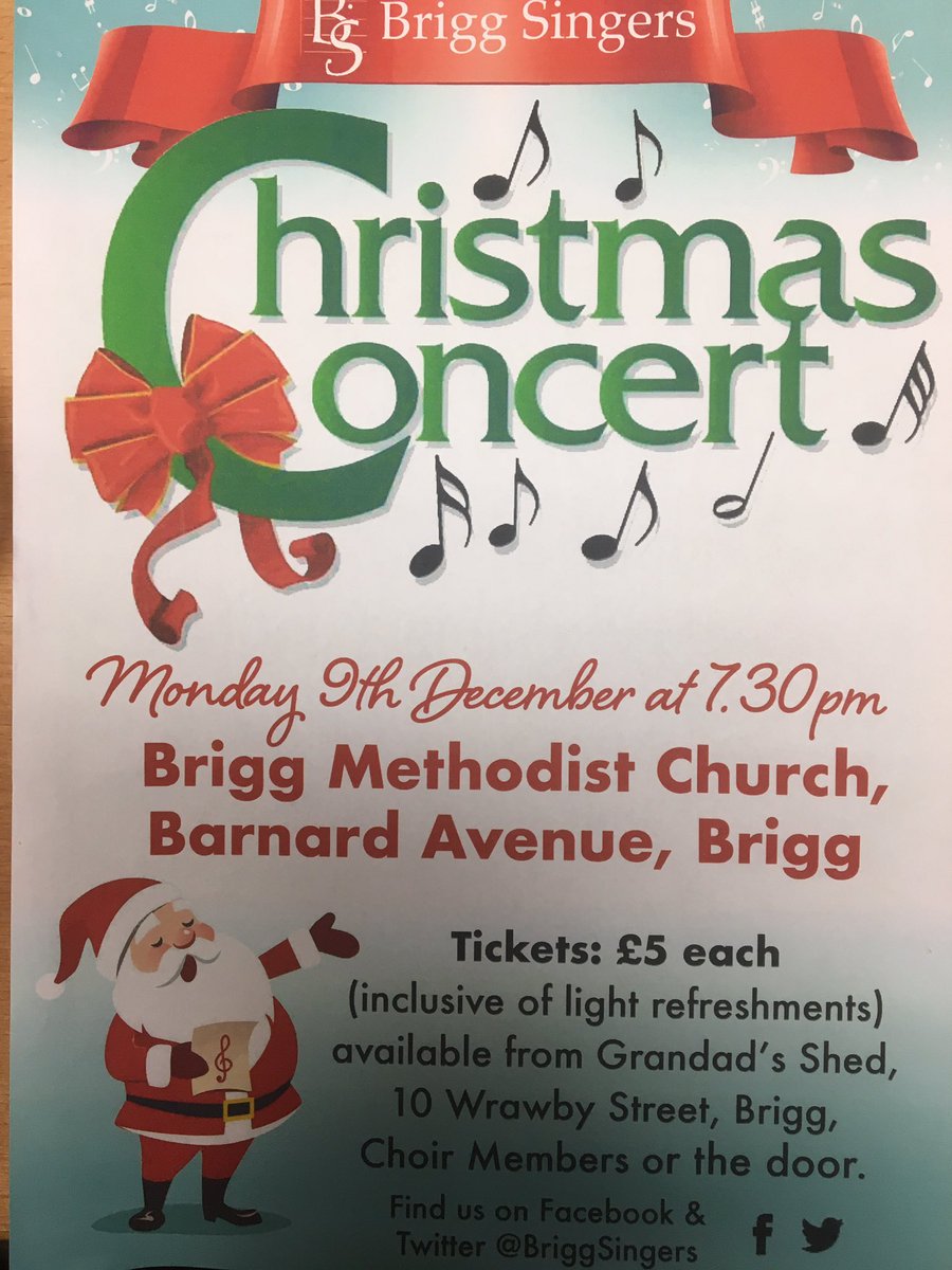 Our Christmas season starts today with us singing at Orchard Court Care Home,Brigg followed by an appearance at Brigg Xmas Mkt on Friday 29th (6.15pm) - not forgetting our own concert on 9th December - tickets still available 🎄🎼