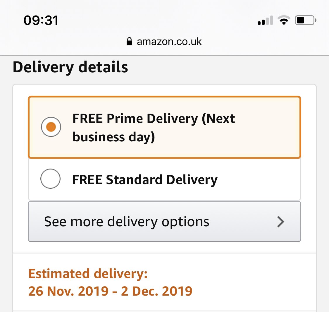 Amazon Help Hi When You Choose One Day Delivery We Expect Your Order To Reach You One Day After Your Order Has Dispatched Check Out T Co Kn6smcglwr For More On