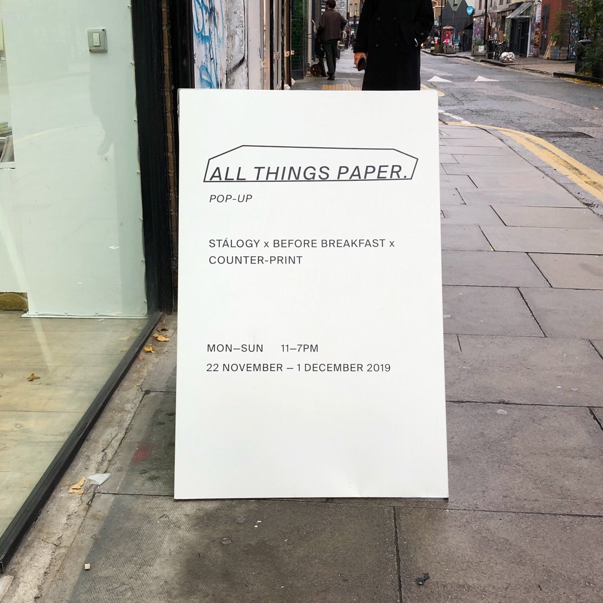 Counterprint's tweet photo. ‘ALL THINGS PAPER’ is open today from 11-7pm. Come on in! 81 Redchurch Street, London E2 7DJ. #londonpopup #counterprintbooks #beforebreakfastlondon #stalogy365 #allthingspaper https://t.co/Spg4Wi5KSl