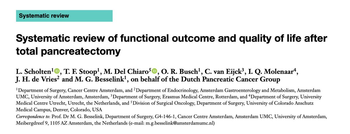 BJSurgery's tweet photo. 👀Free to read in the December issue of BJS

"Systematic review of functional outcome and quality of life after total #pancreatectomy"

🔗https://t.co/fO06IE1BNL

#OpenAccess🔓  #SoMe4HPB #QOL #QALY #SystematicReview https://t.co/ALnF5C7EMe