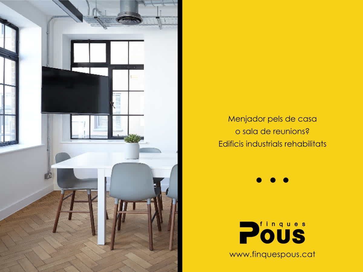 pousgrup's tweet photo. #ConsellPous 👉 Menjador pels de casa o sala de reunions, el millor dels edificis industrials rehabilitats!
.
.
.
.
.
.
#FinquesPous #Immobiliaria #Immobles #Mataro #IgersMAtaro #Maresme #Lloguer #Alquiler #Compra #Venda #AdministracionFincas #AdministracionComunidades #entorn # https://t.co/tf44a7rGeA