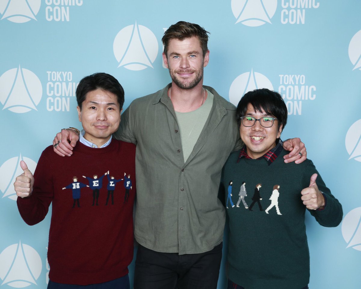 ChrisHemsworth & Wolfgang McCartney in #TokyoComicCon2019 ! Thank 