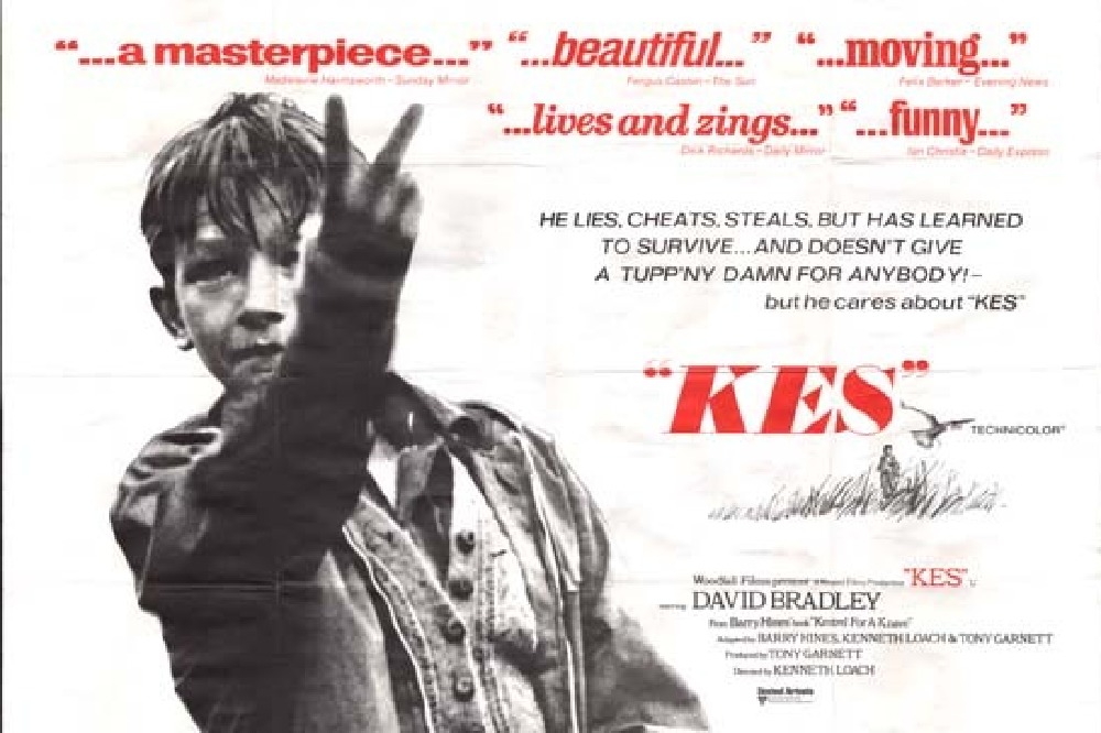 The Art of Album Covers. .Poster for the Ken Loach film 'Kes', released 1969. The poster features the 14yr old David Bradley who played the part of Billy Casper in the film..Used by The Bluebells on the 1982 release 'Forevermore'.