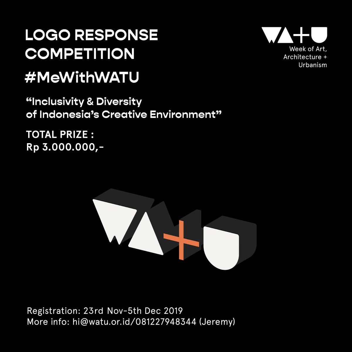 watu_id's tweet photo. Hello creative enthusiasts! Celebrating the diverse creative environment in Indonesia, we invite bright minds and ideas to join our logo competition. https://t.co/5w5czULFfZ