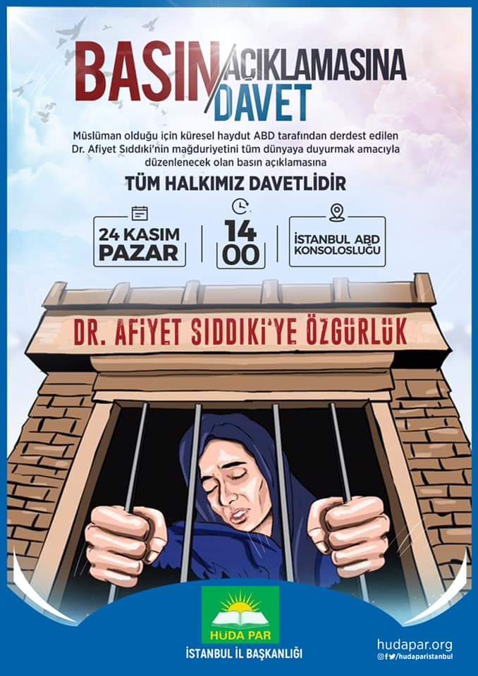 Basın açıklamamıza tüm duyarlı halkımızı davet ediyoruz. 

#TurkeyStandingForAafia