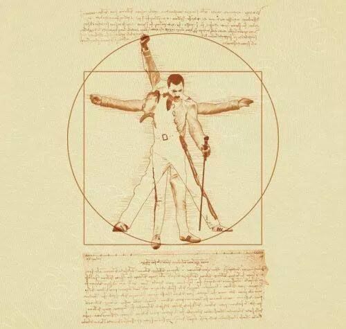 davinciswrkshop's tweet photo. #FreddieMercury died 28 years ago. Here he is as the perfect Vitruvian Man. RIP Freddie! https://t.co/Y0cthYTIX1