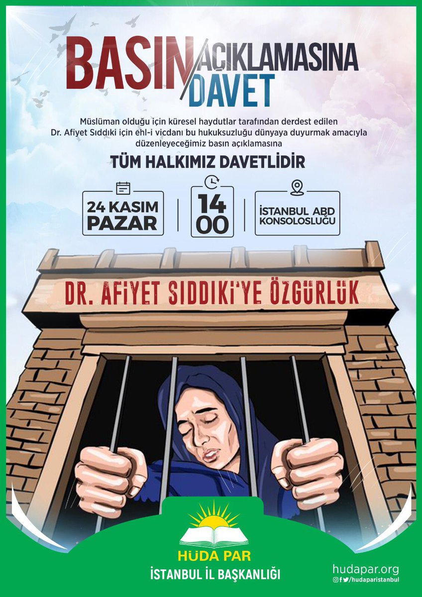 Freiheit für Dr Afiyet SIDDIKİ ye
#TurkeyStandingForAafia