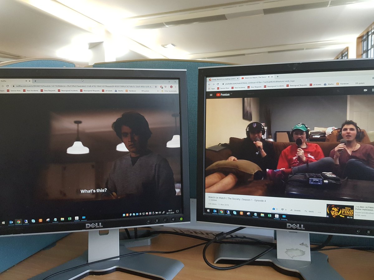 Aitkenliam's tweet photo. Working overtime over the weekend but my work is dead so im just watching @PrettyMuchIt's the society with Gabe and Eli from @mtecomedy https://t.co/sik0MUqMbC