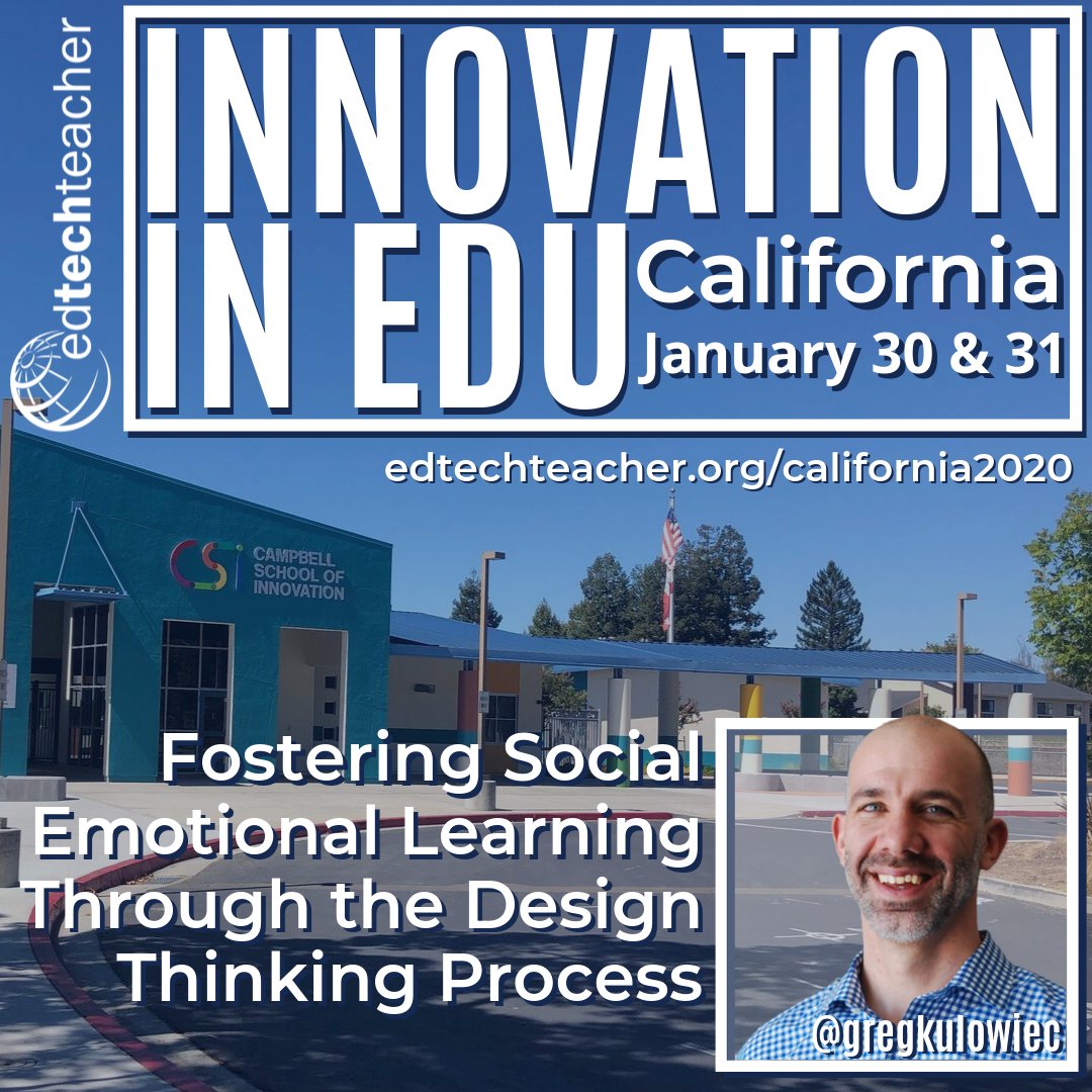 EdTechTeacher21's tweet photo. The Innovation in EDU event heads to California this January. Join us at the Campbell School of Innovation for a two day exploration into one of our event strands:
#coaching
#pbl
#designthinking
#deeperlearning
https://t.co/RVVnTLCKBI
#edchatca https://t.co/kWXjFIIrgP