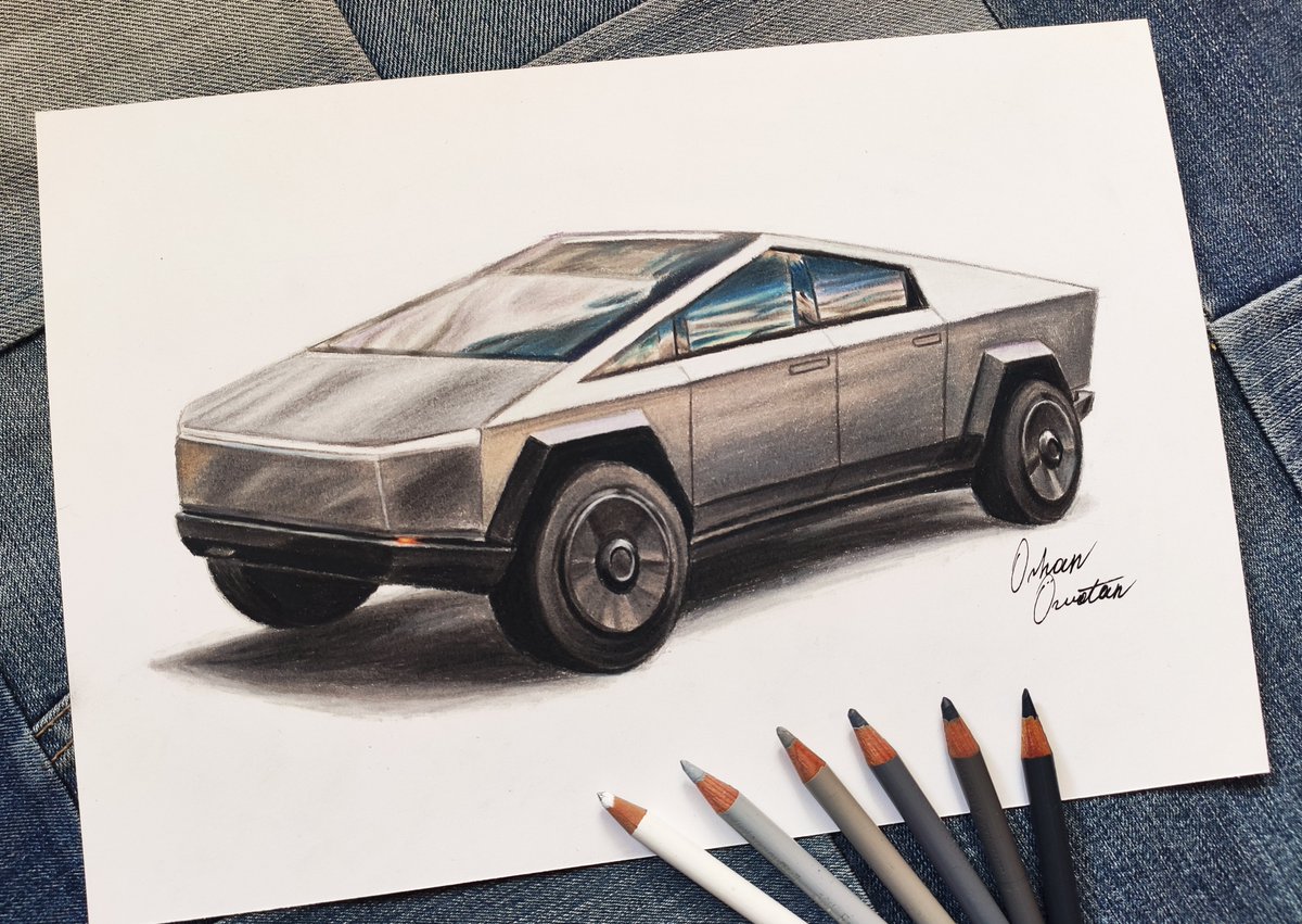 Cybertruck Tesla Drawing Photo | Cultural Diplomacy Auto