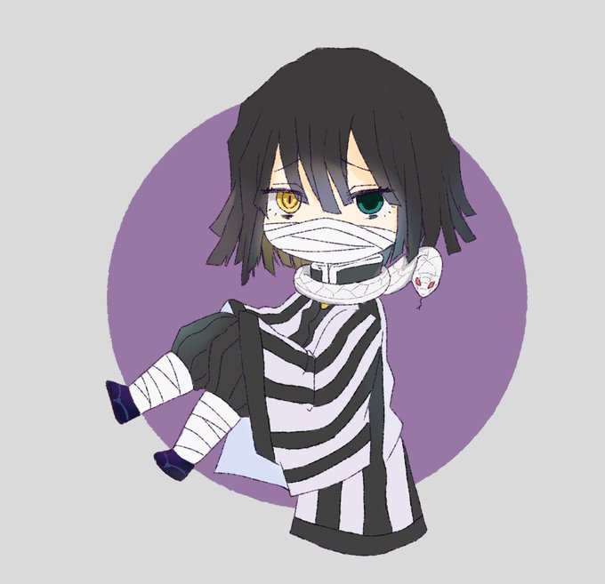 奏(ﾟДﾟ)さんがTwitterに投稿した伊黒小芭内(鬼滅の刃)のイラスト。