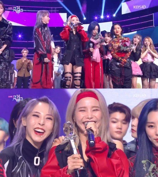 GirlsbandFrance's tweet photo. [🌸] Mamamoo ont ramené leur seconde victoire avec « Hip » au Music Bank ! 

#HIP2NDWIN https://t.co/k0kgNasLBU