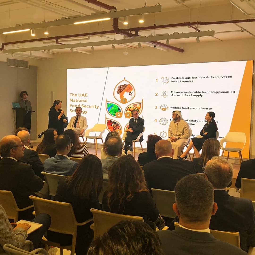 ItalyinUAE's tweet photo. A great success “The Future of Food and the Impact of the Sustainable Development Goals (SDGs)” workshop by @ItalyinUAE and @ItalyinDubai, in the frame of the 4th Week of 🇮🇹 Cuisine in the 🌍 at the @DubaiFuture. 
@mariammalmheiri @SEEDSandCHIPS

#italiantaste2019 #foodsecurity https://t.co/rWyyvVehva