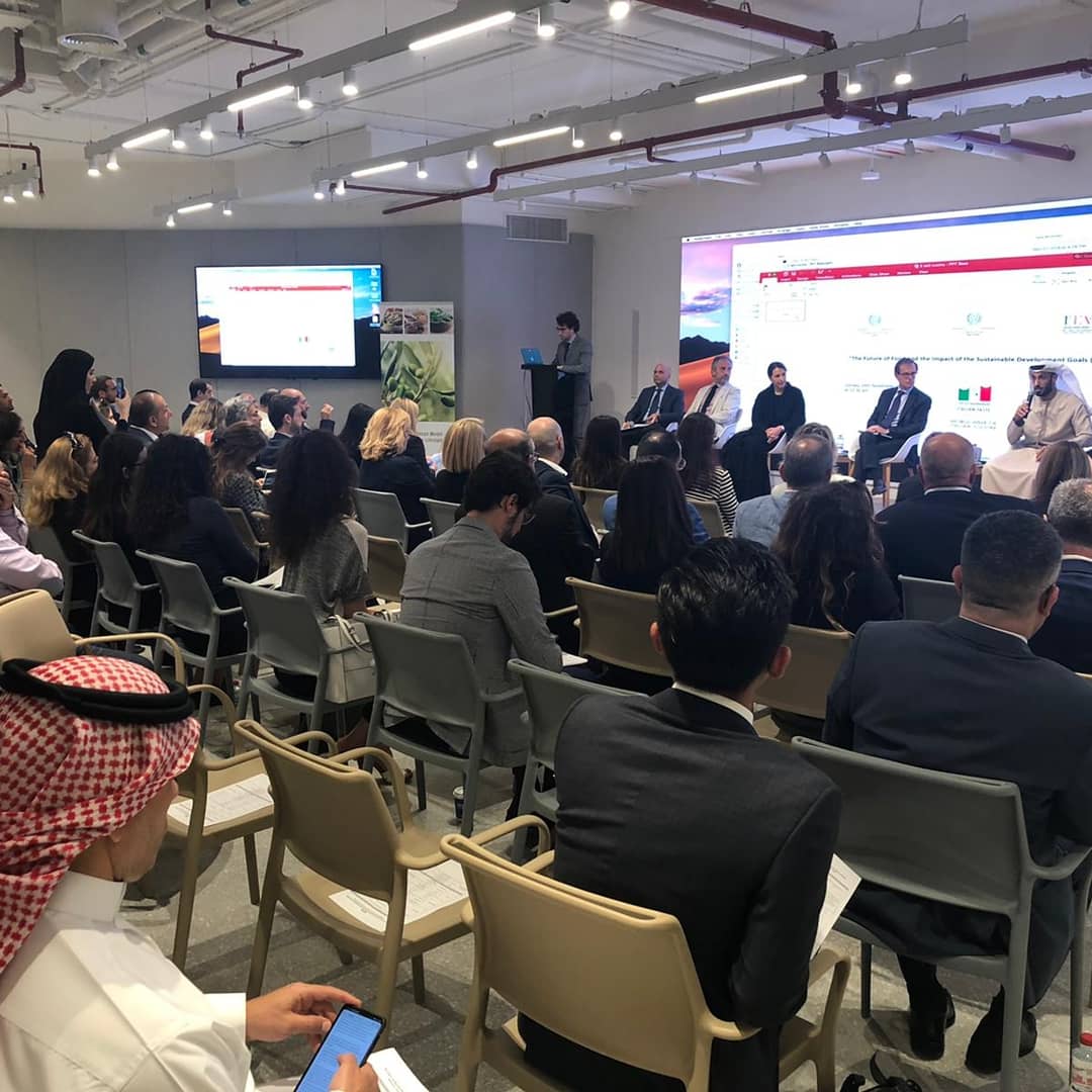ItalyinUAE's tweet photo. A great success “The Future of Food and the Impact of the Sustainable Development Goals (SDGs)” workshop by @ItalyinUAE and @ItalyinDubai, in the frame of the 4th Week of 🇮🇹 Cuisine in the 🌍 at the @DubaiFuture. 
@mariammalmheiri @SEEDSandCHIPS

#italiantaste2019 #foodsecurity https://t.co/rWyyvVehva