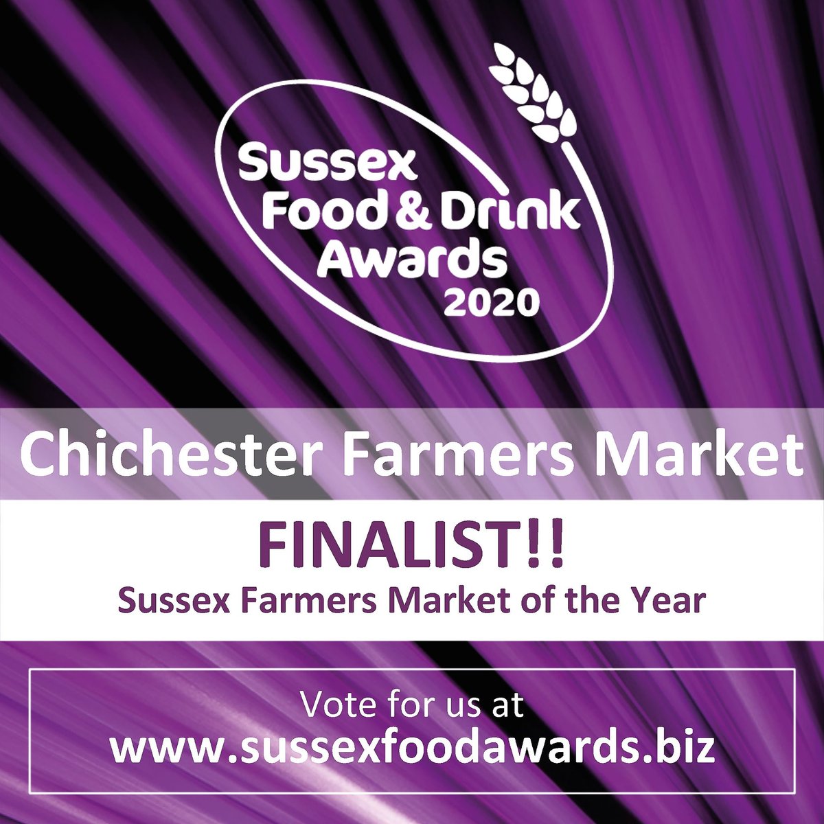 We are so pleased to be a finalist for the Sussex Farmers Market of the Year @sxfoodawards. We would be most grateful if you could vote for us by 18th January to win the award. Please visit socsi.in/0QAHP  to vote. #shoplocal#countdowntochristmaschichester