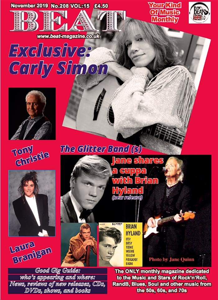 BeatMagazineUK's tweet photo. Have you ordered your copy yet? This month features articles on @laurabranigan @CarlySimonHQ #TonyChristie and the #GlitterBand. Go to https://t.co/QVdlDYNSWB to order. #thebeat #beatmag https://t.co/RA6IVjLaQo