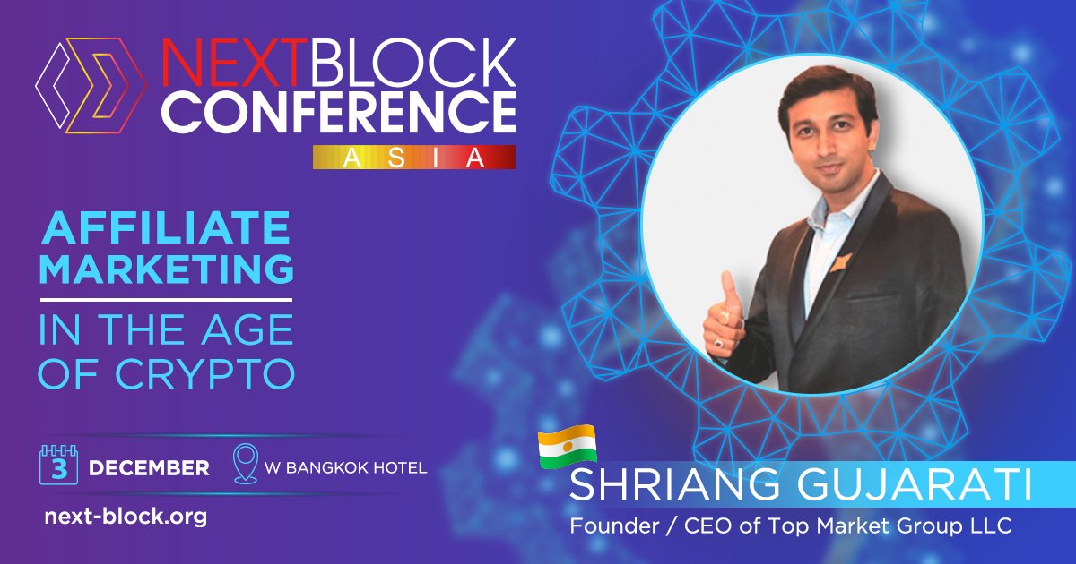 🎉We are happy to announce our speaker Shriang Gujarati!🎉
🚀He is the Founder of Top Market Group LLC, and also a CEO of Jet World Group with over 10 years of experience in International Event Management &amp; Brand development.
NEXT-BLOCK.ORG